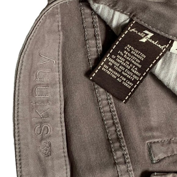 7 For All Mankind Taupe/Tan Straight Leg Denim Jeans w/Metallic Flecks - Picture 4 of 13